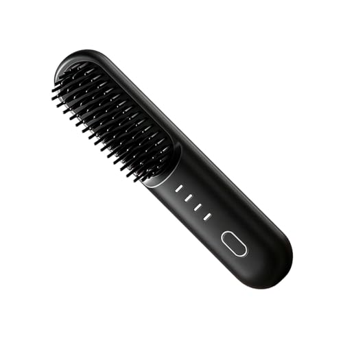 Alisadores de Pelo para Mujeres | Peine Portátil Recargable 4000 mAh,Alisador Inalámbrico 4 Ajustes de Temperatura | Para Cabello Rizado Ondulado Corto Y Largo Mujeres Y Hombres Viaje Playa Hogar Saló