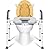 Bogural Raised Toilet Seat with Handles, Height Adjustable Elevated Toilet Seat Riser, 400 lbs Toilet Seat Riser for Seniors, Disabled and Pregnant, Fit Any Toilet
