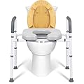 Bogural Raised Toilet Seat with Handles, Height Adjustable Elevated Toilet Seat Riser, 400 lbs Toilet Seat Riser for Seniors, Disabled and Pregnant, Fit Any Toilet
