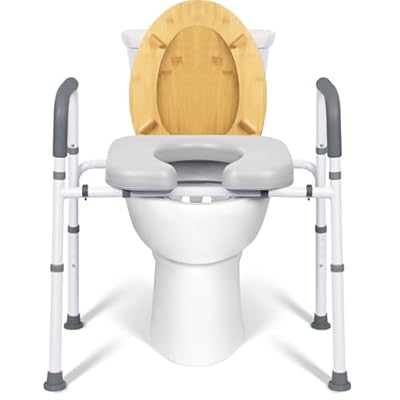 Bogural Raised Toilet Seat with Handles, Height Adjustable Elevated Toilet Seat Riser, 400 lbs Toilet Seat Riser for Seniors, Disabled and Pregnant, Fit Any Toilet