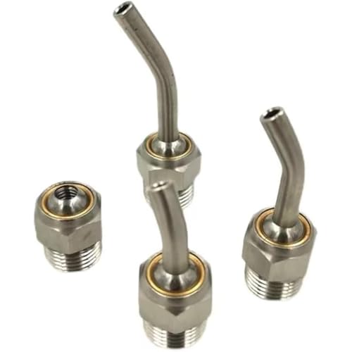 GOIWIZZ 10pcs Includes high-Pressure Cooling Bend nozzles. Suitable for CNC Machines, 360° Steering high Pressure Cutting Oil Cooling Industry Nozzle Nozzle Tube Length 25mm(0.98in)