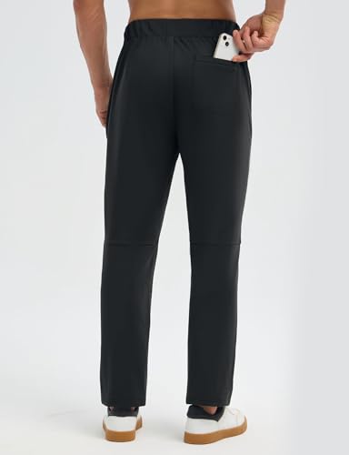 baleaf Men's Fleece Lined Pants Winter Open Bottom Sweatpants Thermal Athletic Pants with 3 Pockets2