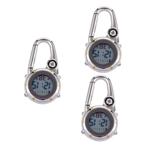 Montre de poche mousqueton Kisangel en acier avec boussole jaune