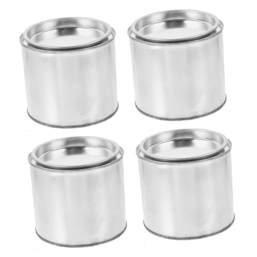 OHPHCALL 4Pcs Empty Metal Paint Tins with Lids Compact Stackable Storage Containers for DIY Paint Storage Indoor Outdoor Painting and Craft Projects