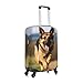 QSMBNET Travel Luggage Cover Running german shepherd dog Spandex Suitcase Protector Washable Baggage Covers Fashion Elastic Scratch-Resistant Luggage Cover Protector Fits 18-32 Inch Luggage