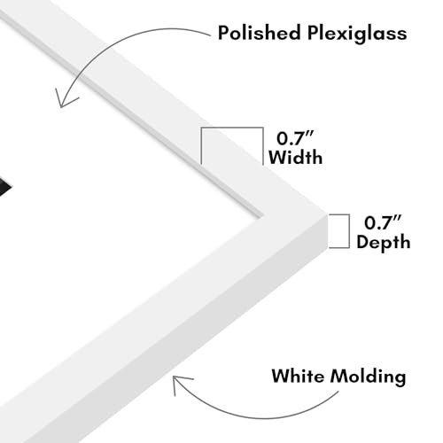 Americanflat Bilderrahmen mit poliertem Plexiglas, 40,6 x 40,6 cm, Verwendung als 12,7 x 17,8 cm Rahmen mit Passepartout oder 40,6 x 40… – Ansicht 3