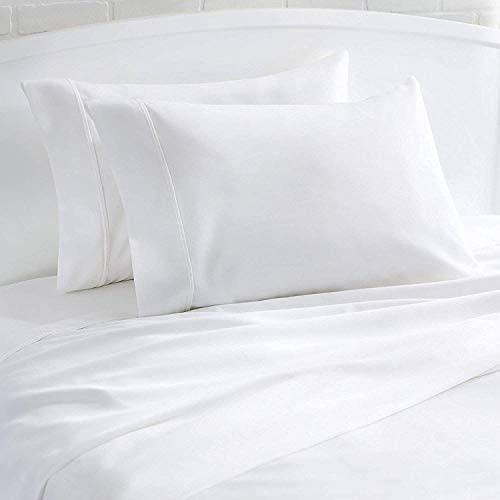 100% Cotton Percale Pillowcases, 6 Pack Pillow Cases, Soft & Breathable Pillow Covers, Light Weight Fabric, Smooth Airy Weave, for Her or Him (White King Size 20x40, 6)