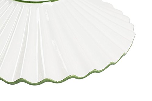 Paralume ceramica bianca di ricambio per applique e lampadari ferro e ottone 30 cm (Verde)
