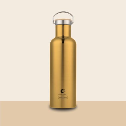 Image of CLAY CRAFT VACBOTT Melissa Double Walled|18 Hours Hot and 24 Hours Cold Water Bottle Vacuum Insulated Flask Bottle|1 Pcs, 860ml Bottle for Gym|Travelling|BPA-Free|BIS Certified|1Year Limited Warranty