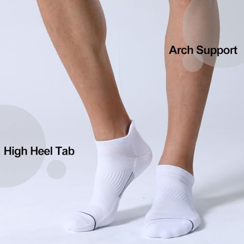 FITRELL 6 Pack Men's Ankle Running Socks Low Cut Cushioned Athletic Sports Socks 7-9/9-12/12-152