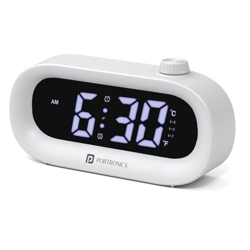 Image of Portronics Glowtime Multi-Function Type-C Powered LED Digital Alarm Clock with Temperature Display, 1-99 Min Timer, Touch Sensitive Panel, 3-Level Brightness, 12 /24H Format, Desk & Bedside Clock
