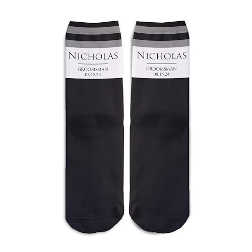 Personalized Wedding Socks, Personalized Groomsmen Socks, Customized Name Socks for Men, Personalized Dress socks for Wedding, Groomsmen Socks Personalized2