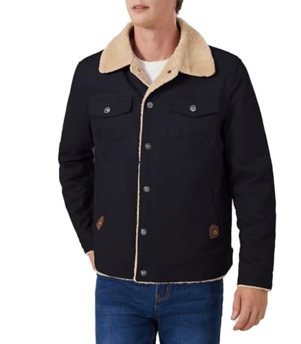 Image of INVACHI Men's Winter Jacket Cotton Jackets with Fleece Lined Thick Work Coats Warm Cargo Jackets with Hooded Pockets