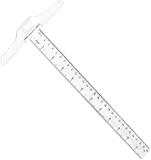 LEBQ 12 Inch/30 cm Junior T-Square Plastic Transparent T-Ruler for Drafting and General Layout Work (1)
