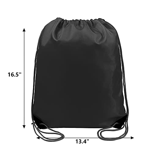 Beegreen 24 Packs Black Drawstring Backpack Bags Cinch Bags Bulk Heavy Duty String Backpack Machine Washable Sackpack Outdoor Sport Bags For Men Women #TOP1