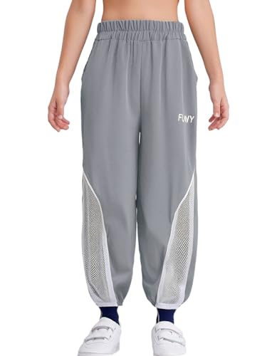 Kids Boys Active Jogger Sweatpants Hollow Out Mesh Patchwork Workout Running Casual Long Pants