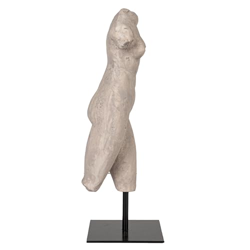 Creative Co-Op Sculptural Resin Female Figure on Metal Stand, Grey