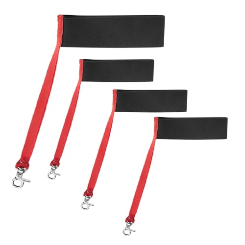 Correas de muñeca para guantes de esquí, soporte elástico para guantes, 4 cordones deportivos para muñeca, esposas de esquí, montañismo y accesorios, negro/rojo, L