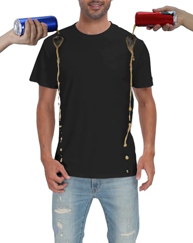 Senshomi® Men's Tech T-Shirts 100% Cotton Water/Drinks-Repellent Undershirts Comfort Summer Tees (TechTee Pro E)