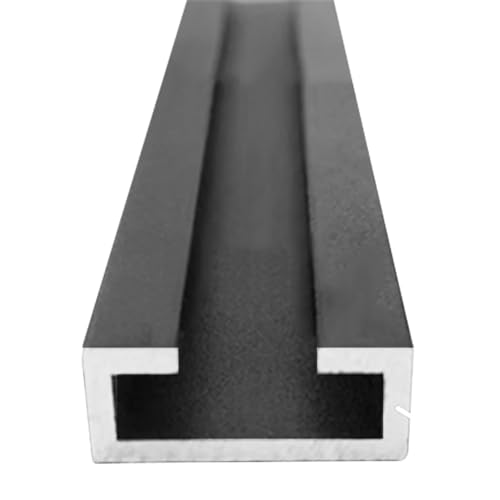 Rail aluminium noir C-forme 1m pour fixer vos capteurs photoélectriques et rubans LED sans jeu