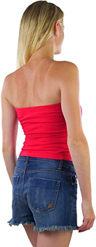 Image of ToBeInStyle Women's Cotton-Spandex Blend Stretchy Tube Top