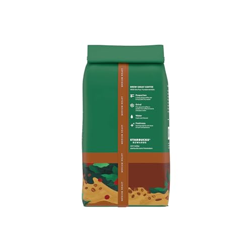 Starbucks Ground Coffee, Medium Roast Hot or Iced Coffee, Decaf House Blend, Six 12 oz Bags​