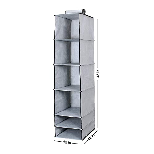 Image of Hanging Organizer (Grey, Pack of 1 (6 Shelf))