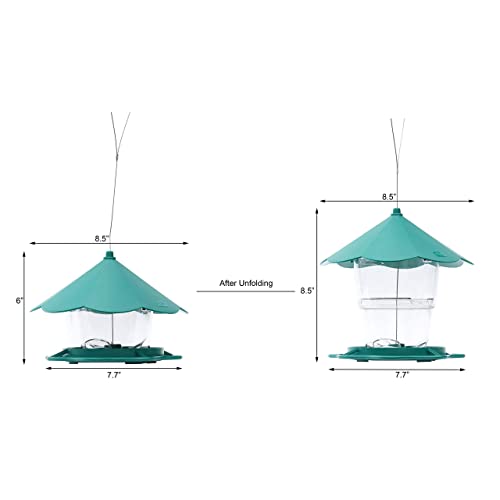 Hanizi Wild Bird Feeders For Outside, Hanging Bird Feeder Squirrel Proof, Outdoor Birds Feeders Wild Bird Seed, Garden Yard Decoration (Green) #TOP2