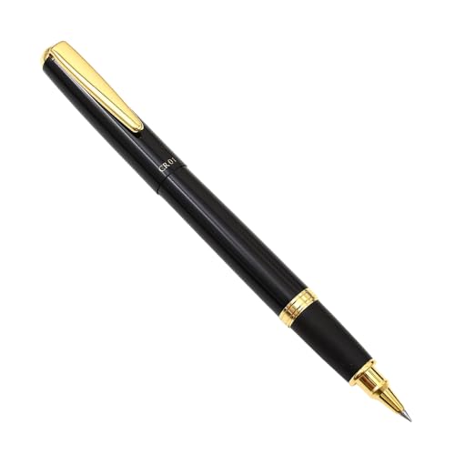 Image of OHTO CR01 Ceramic Rollerball Pen 0.7 mm | Blue Ink Medium Tip Writing Pen | Black Body | Smooth Japanese Roller Pen for Office, Journaling, Study | Made in Japan