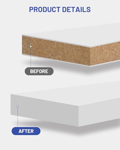 Image of Melamine Edge Banding White 3 /4 inch x 6.5 ft Veneer Edging Easy Application Iron on Edge Banding Tape for Cabinet Plywood Repairs Furniture Restoration