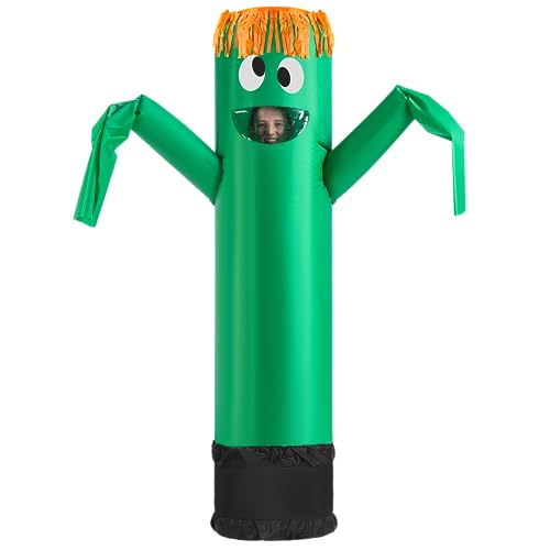 Spooktacular Creations Adult Inflatable Costume, Green Tube Dancer with Wacky Waving Arm Flailing, Funny Halloween Costume for Halloween Dress Up Parties