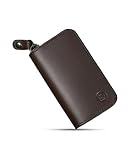[Modiko] キーケース メンズ スマートキー対応 日本製 本革 ファスナー キーケース 車 コンパクト key case カラビナ プレゼント (コーヒー)