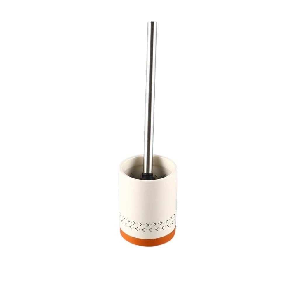 Toilet Brush, Floor Standing Ceramics Toilet Brush Stainless Steel Brush Handle Toilet Brush Black Brush Head Toilet Bowl Brush Set Bathroom Accessories