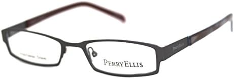Perry Ellis Ophthalmic Modified Rectangle Metal Frame, PE 252 2 Gunmetal