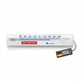 Lantelme Kühlschrankthermometer Selbstklebend Waagrecht Temperatur + - 40°C | Analog Thermometer für Gefrierschrank Eisfach Kühltheke Kühlzelle Kühlfach Kühlschrank (Lang)