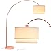 Brightech Mason LED Arc Floor Lamp - Living Room Pole Lighting - Modern, Tall Standing Hanging Light Fits Behind the Couch Or In A Corner - Rose Gold