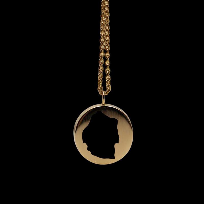 Pendentif carte d'Eswatini argent sterling médaillon gravé aventure - 2