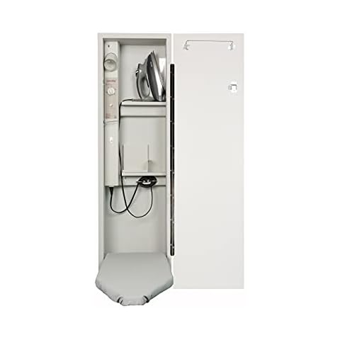 Iron-A-Way Built-In Ironing Center with 42 Inch Ironing Board, Electrical System, Hot Iron Storage and Flat White Door-E42FWU Cover