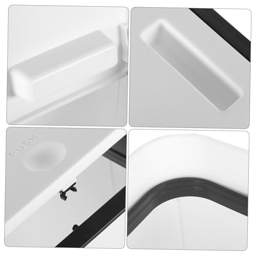 Caneca de basura rectangular con tapa blanca PRETYZOOM miniatura 3