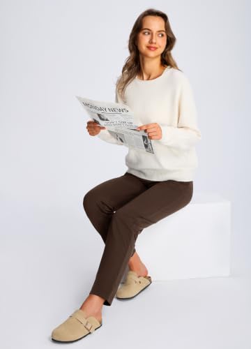 Libin Women's Fleece Lined Pants 31" Stretch Thermal Pants, Brown XL - image 6