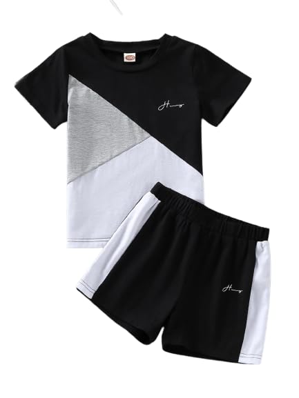 Image of KEESOR Round Neck T-Shirt with Shorts | Boys Casual T-Shirt Shorts Set