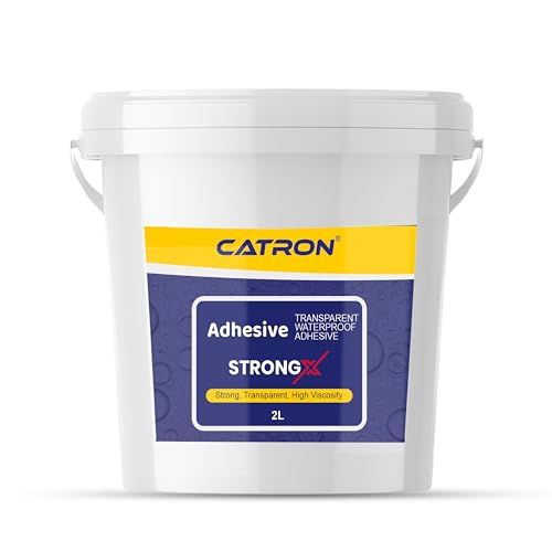 Image of Catron 2L /2Kg Transparent Waterproof Glue with Brush for Crack Seal, Roof Water Leakage Solution, Indoor and Outdoor Epoxy Resin Adhesive Strongx Sealant | for Bathroom, Walls, Tiles and Pipes