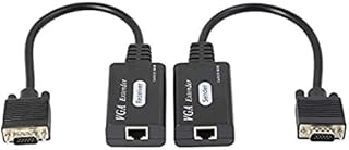 VGA Extender Over Cat5e/6, VGA Male to RJ45 Ethernet LAN Extender Converter Signal Sender Repeater for HDTV HDPC PS4 STB 1080P Up to 60m (1 Transmitter + 1 Receiver)