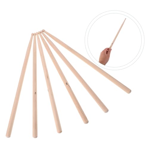 3 pares de baquetas de madera para batería miniatura 7