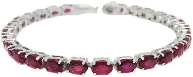 Ruby Bracelet Natural Ruby Bracelet Ruby Tennis Bracelet Silver Ruby July Birthstone Bracelet Red Ruby Tennis Bracelet For Her Valentine Day Gift