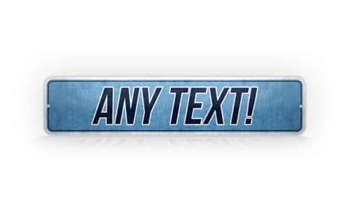 Personalized Blues & White Street Sign, Custom Text Rust-Proof Metal Plaque, Choose Your Own Text (4x18 Inches)