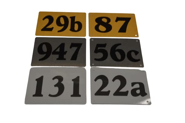 DOOR PLAQUE SIGN PLATE ANY NUMBER IN A CHOICE OF GOLD, SILVER OR WHITE IN COLOUR AND SCREW ON OR STICK ON - SAME DAY DISPATCH 1ST CLASS UP UNTIL 12:00 P.M. (NOT INCLUDING WEEKENDS)