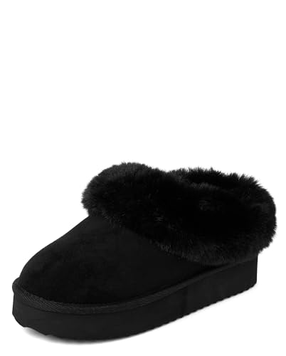 The Children's Place girls slip-on faux fur slippers