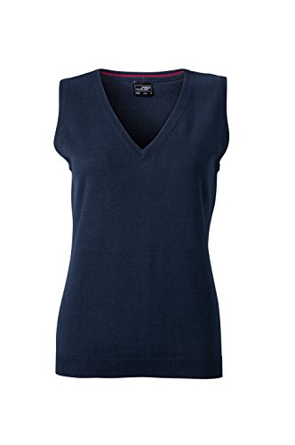 James & Nicholson Damen V-Neck Pullunder, Blau (Navy), 42 (Herstellergröße: XXL)