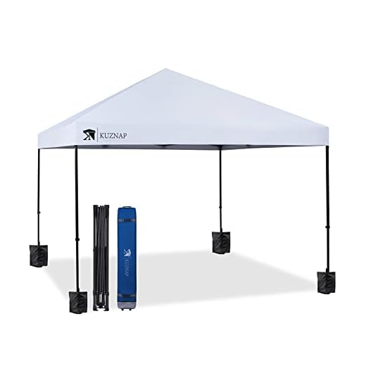 Best choice patio umbrella assembly KUZNAP 12’x12’ Easy Setup Canopy Tent
